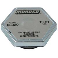 Moroso Radiator Cap Steel Hexagon Moroso Logo 19-21 psi Each