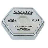 Moroso Radiator Cap Steel Hexagon Logo 31-33 psi Each