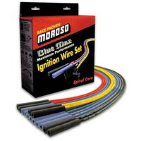 Moroso Spark Plug Wires Blue Max Spiral Core 8mm Blue 90 Degree Boots Chevrolet For GMC Small Block V8 Set