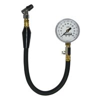 Moroso Tire Pressure Gauge Analog 2 5/8in. Dia. 0-60 psi 15 1/2in. Hose Bleed Valve Each