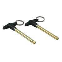 Moroso Quick Release Pins Steel Gold Iridited .375in. Dia. 3in. Long 17 480 lb. Shear Load Pair