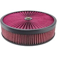 Universal drop recessed base air filter red 14" x 3" hot rod custom race MP-AFTC02BK