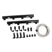 MSD Fuel Rails Atomic EFI Billet Aluminium Black Anodised Plumbing Kit for use with LS7 AirForce Manifold Kit MSD-2723