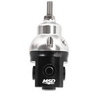 MSD Fuel Pressure Regulator Boost Adjustable 15-90 psi Inline Return Style Aluminium Black/Clear Anodised MSD-2938