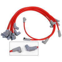 MSD Spark Plug Wires Super Conductor Spiral Core 8.5mm Red 90 Degree Boots For Chevrolet Small Block V8 Set MSD-30479