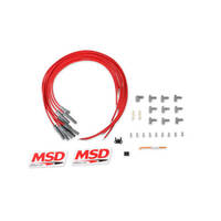 MSD Spark Plug Wires Copper Silicone Multi-Angle 8.5mm Dia. Red Universal V8 Set MSD-31189