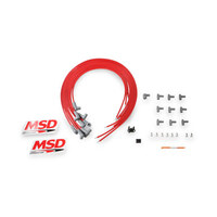 MSD Spark Plug Wires Copper Silicone 90 Degree 8.5mm Dia. Red Universal V8 Set MSD-31229