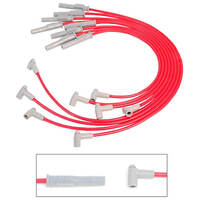 MSD Spark Plug Wires Super Conductor Spiral Core 8.5mm Red Multi-Angle Boots For Chevrolet For GMC 454 Set MSD-31779