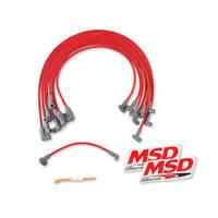 MSD Spark Plug Wires Copper Silicone 90 Degree 8.5mm Dia. Red Set MSD-35599