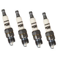 MSD Spark Plug Shorty Tapered Seat Iridium 14mm Thread 0.4375 Reach 5/8 Hex Set of 4 MSD-37414