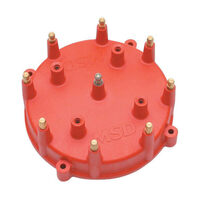 MSD Distributor Cap Male/HEI-Style Red Screw-Down Billet Pro-Billet V8  MSD-7408