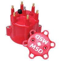 MSD Distributor Cap Male/HEI Red Clamp On GM V6  MSD-8014