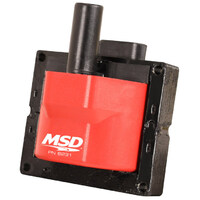 MSD Ignition Coil Blaster Performance Replacement E-Core Square Epoxy Red 40 000 V GM  MSD-8231