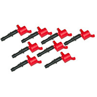 MSD Ignition Coils Blaster Coil Pack Bolt-On Epoxy Red For For Ford For Lincoln 4.6L/5.4L SOHC 3V Set of 8 MSD-82438