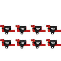 MSD Ignition Coil Blaster LS Series 1999-2007 GM L-Series Truck Engines Red Set of 8 MSD-82638