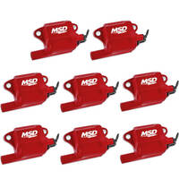 MSD Ignition Coil Pro Power Series GM LS2/LS7 Engines Red Set of 8 MSD-82878