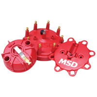 MSD Cap and Rotor Red Stainless Steel Terminals Clamp-Down Kit MSD-84085