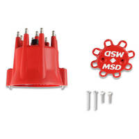 MSD Distributor Cap Male/HEI-Style Red Extra-Duty Pro-Billet Clamp-Down GM V8  MSD-8433