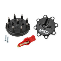 MSD Cap and Rotor Red Male/HEI Stainless Steel Terminals Clamp-Down TFI For For Ford For Lincoln For Mercury V8 Kit MSD-84823