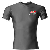 MSD T-Shirt Compression Short Sleeve Logo Spandex Gray Small  MSD-9545