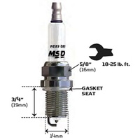 MSD Iridium Spark Plug 7IR6L Resistor Type with Extended Projected Tip MSD3726