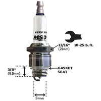 MSD Iridium Spark Plug 15IR4 Resistor Type Gasket Seat. 14mm x 3/8" MSD3737