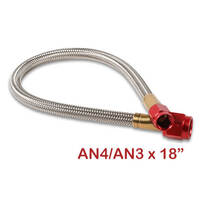 NOS Stainless Steel Braided Hose -3AN/-4AN 18in. Red Each