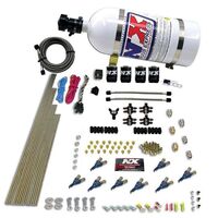 Nitrous Express Nitrous System 8 Cyl Piranha Wet Square Bore Direct Port 4-Barrel 200-500Hp 10Lb Bottle Efi Jets 