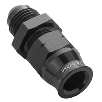 Proflow 3/8in. Tube To Male -06AN Hose End Aluminium Tube Adaptor Black PFE108-06BK