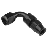 Proflow 3/8in. Tube 90 Degree To Female -06AN Hose End Tube Adaptor Black PFE113-06BK