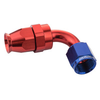 Proflow Aluminium 90 Degree Hose End Hose End For -06AN PTFE Hose Red/Blue PFE203-06DRB