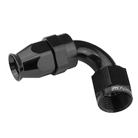 Proflow Aluminium 150 Degree Hose End Hose End For -08AN PTFE Hose Black PFE205-08DBK