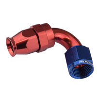 Proflow Aluminium 150 Degree Hose End Hose End For -08AN PTFE Hose Red/Blue PFE205-08DRB