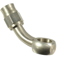 Proflow Stainless Steel Banjo Hose End 10mm 45 Degree For -03AN PTFE Hose PFE208-03