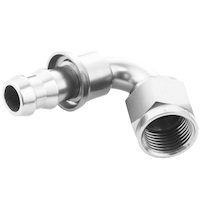 Proflow 120 Degree Push On Hose End Hose End Barb to Female-06AN Polished PFE404-06HP