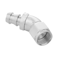 Proflow 45 Degree Fitting Hose End Full Flow 5/16in. Barb to Female -06AN, Polished