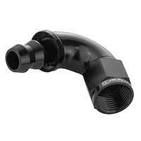 Proflow 120 Degree Fitting Hose End Full Flow Barb to Female -10AN Black PFE514-10BK