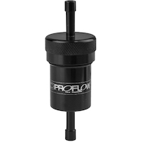 Proflow Fuel Filter Aluminium 1/4in. Hose barb 100 Micron Stainless Steel Black PFE606-04BK