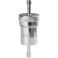 Proflow Fuel Filter Aluminium 1/4in. Hose barb 100 Micron Stainless Steel Chrome PFE606-04CH