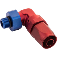 Proflow Fitting 90 Degree Hose End -06AN Hose To Male -06AN Thread Blue PFE849-06-06