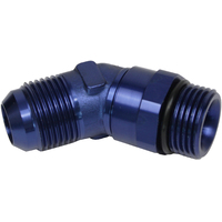 Proflow Adaptor Male -10AN 45 Degree To -10AN Thread Swivel, Blue