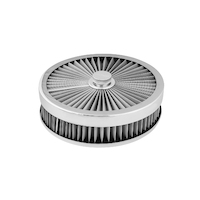 Proflow Air Filter Assembly Flow Top Round Stainless Steel 9in. x 2in. Suit 5-1/8in. Flat Base PFEAF-230051S