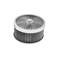 Proflow Air Filter Assembly Flow Top Round Stainless Steel 9in. x 4in. Suit 5-1/8in. Flat Base PFEAF-230102S