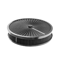 Proflow Air Filter Assembly Flow Top Round Black 14in. x 3in. Suit 5-1/8in. Neck Recessed Base PFEAF-350076B