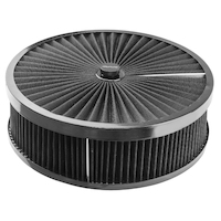 Proflow Air Filter Assembly Flow Top Round Black 14in. x 5in. Suit 5-1/8in. Neck Recessed Base PFEAF-350127B