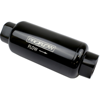 Proflow Fuel Filter Inline Mount Billet Aluminium Black Anodised 40 Microns 183mm length -12 AN Inlet/Outlet Each PFEFS302B