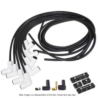 Proflow Spark Plug Pro Lead Wires White Ceramic Spiral Core 8.8mm Black 90 degree Boots Universal V8 Set PFEIGLS598BK