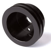 Proflow Pulley V-Belt Crankshaft SB For Chev Long Water Pump 2-Groove Black Aluminium PFEP8857BK