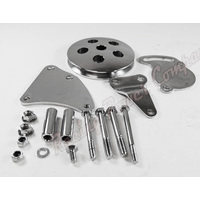 Proflow Power Steering Brackets Mounting kit Type II Bracket with Pulley Chrome SB For Chev PFEPSB450C