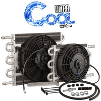 Proflow Transmission Cooler & Fan Kit Natural 10 in x 15.50 in Tube & Fin 10in. Fan 350CFM AN6 Inlet Outlet  PFETCF515